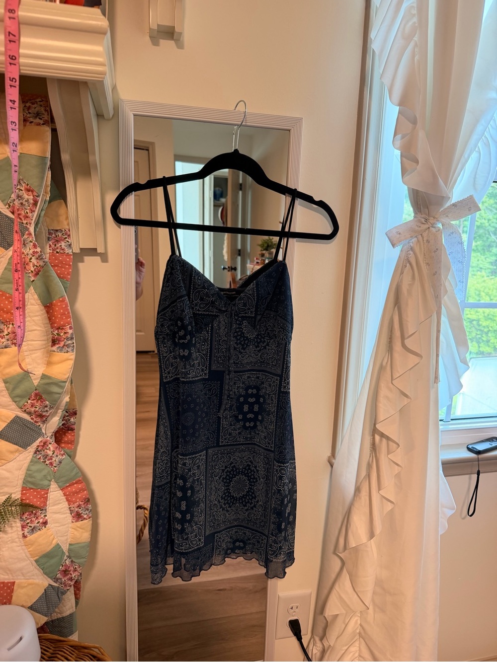 Urban Outfitters Navy Paisley Slip Dress